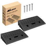 Nilight Plastic Curb Ramps, 4.2Inch Rise Portable Lightweight Heavy Duty Threshold Ramp for Driveway Lawn Mower Scooter Bike Motorcycle Wheelchair, 2 Pack (Pair), view 2