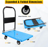 Nilight Platform Cart 330 lbs Heavy Duty Push Cart Dolly with 4-Inch TPR Wheels 27.6 x 19.7 Inch PP Deck Flatbed Cart Platform Truck for Home Garage Warehouse Use Black, view 2