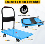 Nilight Platform Cart 880 lbs Heavy Duty Push Cart Dolly with 5 Inch TPR Wheels 36 x 24 Inch PP Deck Flatbed Cart Platform Truck for Home Garage Warehouse Use Black, view 2