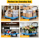 Nilight Platform Cart 880 lbs Heavy Duty Push Cart Dolly with 5 Inch TPR Wheels 36 x 24 Inch PP Deck Flatbed Cart Platform Truck for Home Garage Warehouse Use Black, view 3
