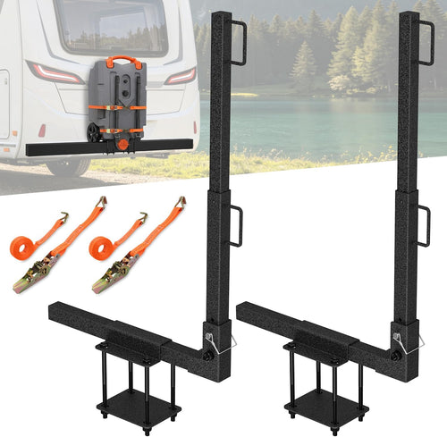 Nilight Portable RV Waste Tank Holder 2 Pack, Heavy Duty Adjustable RV Bumper Tote Tank Carrier for 4 Inch-4.5 Inch Square RV Bumpers, with Non-Slip Pads & 2 Ratchet Straps, Black