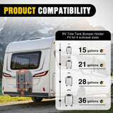Nilight Portable RV Waste Tank Holder 2 Pack, Heavy Duty Adjustable RV Bumper Tote Tank Carrier for 4 Inch-4.5 Inch Square RV Bumpers, with Non-Slip Pads & 2 Ratchet Straps, Black, view 3