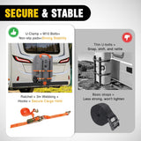 Nilight Portable RV Waste Tank Holder 2 Pack, Heavy Duty Adjustable RV Bumper Tote Tank Carrier for 4 Inch-4.5 Inch Square RV Bumpers, with Non-Slip Pads & 2 Ratchet Straps, Black, view 5