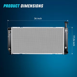 Nilight Radiator for Chevrolet Express 2500 3500, GMC Savana 3500 2500 4.8L 6.0L V 2004 2005 2006 2007 2008 2009 2010 2011 2012 2013 2014 2015 2016 2017 2018, view 4