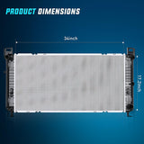 Nilight Radiator for Chevrolet Silverado 2500 GMC Sierra 2500 1999 2000 V8 6.0L, Avalanche 1500 2002 2003 2004, Manual Transmission Without Engine Oil Cooler, view 4