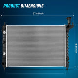 Nilight Radiator for Chevy Traverse 2009 2010 2011 2012 2013 2014 2015 2016 2017,GMC Acadia 2007-2016, Buick Enclave 2008-2017, Outlook 2007-2010 V6 3.6L, Automatic Trans, view 4