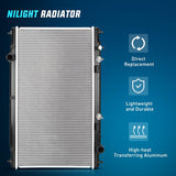 Nilight Radiator for Infiniti Q50 V6 3.5L 3.7L 2014 2015 2016 2017 2018, Engine Coolant Radiator Assembly with Transmission Oil Cooler replace# 214104GA5A, 214604GB5A, view 2