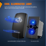 Nilight Radio Rocker Switch Led Light Bar 5 Pin Laser On Off SPST Switches 20A/12V 10A/24V Blue with Jumper Wires Set for Cars Trucks Boats ATVs UTVs RVs, view 2
