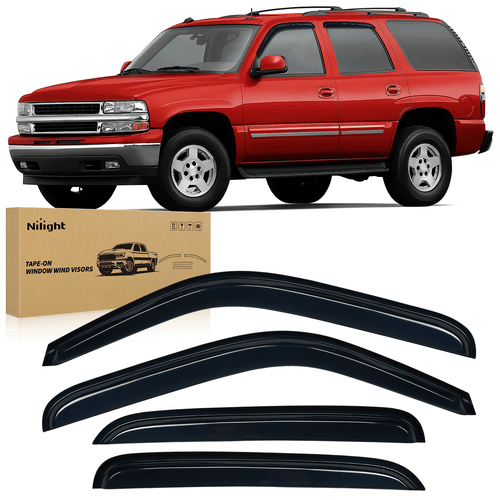 Nilight Rain Guards for Chevy Tahoe/GMC Yukon 2000 2001 2002 2003 2004 2005 2006, Out-Channel Window Visors Vent Wind Deflectors-4PCS