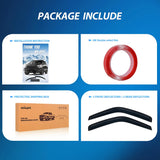Nilight Tape-On Rain Guards for Chevrolet Chevy Express Van 1500 1996-2014 2010 2011 2012 2013 1014, Window Visors Vent Wind Deflectors-2PCS, view 5