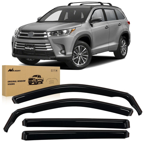 Nilight Window Rain Guards for Toyota Highlander 2014 2015 2016 2017 2018 2019 Vent Window Visors, Window Deflectors-4PCS