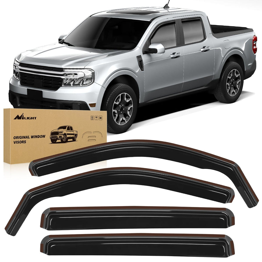 Nilight Rain Guards for Ford Maverick 2022 2023 2024 XL XLT Lariat Window Deflectors,Vent Window Visors-4 Pieces