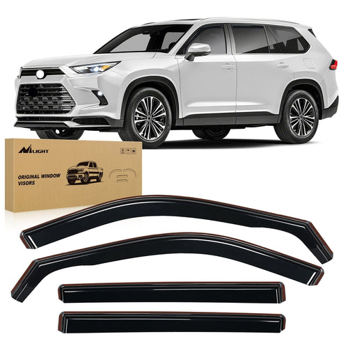 Nilight Window Deflectors for Toyota Highlander 2020 2021 2022 2023 2024 2025 Vent Window Visors, Rain Guards-4PCS