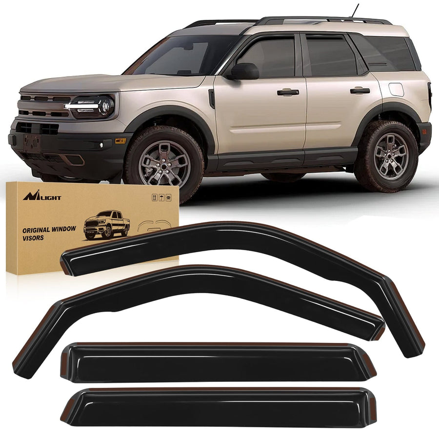 Nilight Rain Guards for Ford Bronco Sport 2021 2022 2023 2024 Original Window Deflectors,Vent Window Visors-4PCS