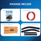 Nilight Rain Guards for Toyota Tacoma Double Cab 2005-2015 2010 2011 2012 2013 2014 2015, Out-Channel Window Visors Vent Wind Deflectors-4PCS, view 6