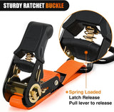 Nilight Ratchet Tie Down Straps With Soft Loop Orange, view 2