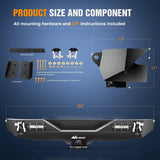 Nilight Rear Bumper Compatible for 2007-2018 Wrangler JK,Rock Crawler Bumper with Hitch Receiver & 2X Upgraded 18W LED Lights Off Road Textured Black,2 Years Warranty, view 2