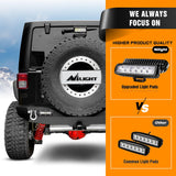 Nilight Rear Bumper Compatible for 2007-2018 Wrangler JK,Rock Crawler Bumper with Hitch Receiver & 2X Upgraded 18W LED Lights Off Road Textured Black,2 Years Warranty, view 5
