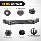 Nilight 1984-2001 Jeep Cherokee XJ Rear Bumper 2inch Hitch Receiver Upgraded 18W LED Light Pods Offroad Textured Black, view 5