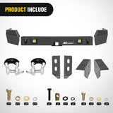 Nilight 1999 2000 2001 2002 2003 2004 Jeep Grand Cherokee WJ Rear Bumper 2inch Hitch Receiver 18W LED Light Pods D-rings Textured Black Solid Steel, view 3