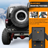 Nilight Rear Bumper & Spare Tire Rack & Hitch Receiver w/2 LED Lights Compatible for 2007-2018 Wrangler JK for 2007-2018 Wrangler JK & Unlimited, view 6