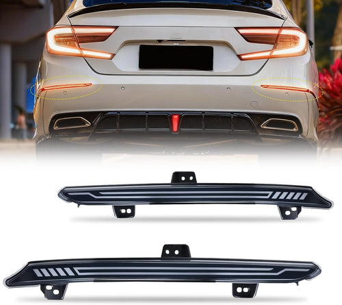 Nilight Rear Bumper Tail Light Compatible with 2018 2019 2020 2021 2022 Honda Accord 10th Smoke Lens LED Reflector Rear Bumper Lamp Brake Turn Signal Sequential Flashing Driving Taillights Replacement