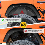 Nilight Rear Inner Fender Liners Steel Wheel Cover Fit for 2018 2019 2020 2021 2022 2023 2024 2025 Wrangler JL JLU 4 Doors 2 Doors Unlimited Bolt-on Style Fender Flares Splash Guards, view 6