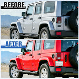 Nilight Rear License Plate Holder with Light for 2007-2018 Jeep Wrangler JK JKU Sahara Rubicon X Sport & Unlimited,Plastic License Plate Mounting Black, view 5