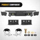 Nilight Rear Step Bumper Compatible with 2011 2012 2013 2014 2015 2016 3rd Gen Ford F250 F350 F450 Super Duty Pickup Truck Bumper with LED Lights, Sensor Holes and D-rings, view 3