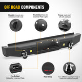 Nilight Rear Step Bumper Compatible with 2011 2012 2013 2014 2015 2016 3rd Gen Ford F250 F350 F450 Super Duty Pickup Truck Bumper with LED Lights, Sensor Holes and D-rings, view 5