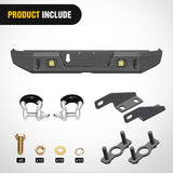 Nilight Rear Step Bumper Compatible with 2020 2021 2022 2023 2024 2025 Gladiator JT Super Duty Pickup Truck Bumper with LED Lights, Sensor Holes and D-rings, view 3