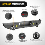 Nilight Rear Step Bumper Compatible with 2020 2021 2022 2023 2024 2025 Gladiator JT Super Duty Pickup Truck Bumper with LED Lights, Sensor Holes and D-rings, view 5