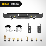 Nilight 2016 2017 2018 Chevy Silverado 1500 Rear Bumper Textured Black Solid Steel 120W Light Bar 18W Light Pods, view 3