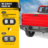 Nilight 2016 2017 2018 Chevy Silverado 1500 Rear Bumper Textured Black Solid Steel 120W Light Bar 18W Light Pods, view 6
