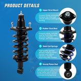 Nilight Rear Struts and Shocks Complete Assembly Kit with Coil Spring - Pair Fit for Honda CR-V 2007 2008 2009 2010 2011 CRV Rear Shock Absorber and Strut Assembly Replacement OE#172497L 172497R, 2PCS, view 4