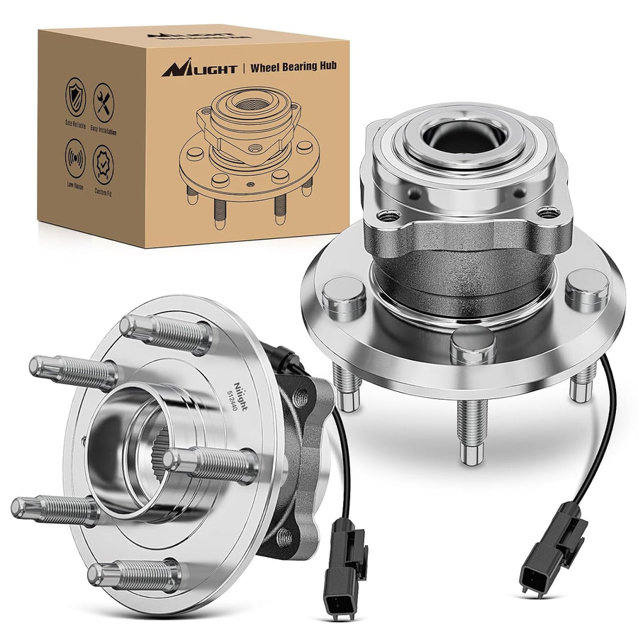 Nilight Rear Wheel Bearing and Hub Assembly for Chevy Equinox 2010 2011 2012 2013 2014 2015 2016, GMC Terrain 2010–2016, 5 Lug W/ABS 512440-2pack