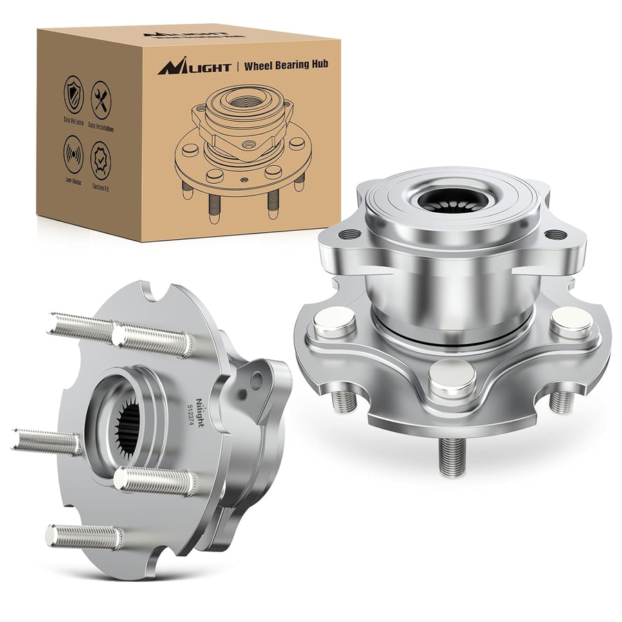 Nilight Rear Wheel Hub Bearing Assembly for Toyota RAV4 2006-2013 2014 2015 2016 2017 2018 4WD, Lexus NX300h 2015-2019, NX200t 2015-2017, NX300 2018-2019 AWD, 5 Lugs-512374 2Pack