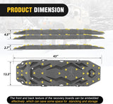 Nilight Recovery Off-Road Traction Boards 2Pcs 43 InchL x 13.3 InchW with Yellow Teeth for 4WD 4X4 Mud Sand Snow Includes 2PCS Mounting Kit & Carry Bag (Grey), view 2