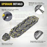 Nilight Recovery Off-Road Traction Boards 2Pcs 43 InchL x 13.3 InchW with Yellow Teeth for 4WD 4X4 Mud Sand Snow Includes 2PCS Mounting Kit & Carry Bag (Grey), view 3