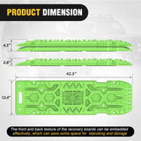 Nilight Recovery Off-road Traction Boards with Jack Lift Base Emergency Tire Ladder Mats For 4WD 4X4 Mud Sand Snow with 2PCS Mounting kit Carry Bag 2 leashes (Green), view 2