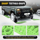 Nilight Recovery Off-road Traction Boards with Jack Lift Base Emergency Tire Ladder Mats For 4WD 4X4 Mud Sand Snow with 2PCS Mounting kit Carry Bag 2 leashes (Green), view 4