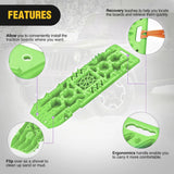 Nilight Recovery Off-road Traction Boards with Jack Lift Base Emergency Tire Ladder Mats For 4WD 4X4 Mud Sand Snow with 2PCS Mounting kit Carry Bag 2 leashes (Green), view 5