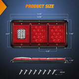 Nilight Rectangle Red LED Triple Tail Lights, view 2