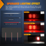 Nilight Rectangle Red LED Triple Tail Lights, view 3