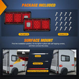 Nilight Rectangle Red LED Triple Tail Lights, view 4