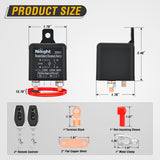 Nilight Remote Battery Disconnect Switch 12V 200A Car Anti-Theft Kill Switches Upgrade Prevent Power Drain with Wireless Remote Control Relay Fobs for Auto Truck RV Boat, view 2