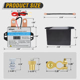 Nilight Remote Battery Disconnect Switch 12V 24V 360A Car Smart Anti-Theft Kill Switches Upgrade Prevent Power Drain with Wireless Remote Control Relay Fobs Voltmeter Display for Auto Truck RV Boat, view 2