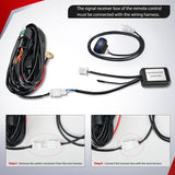 Nilight Remote Wiring Harness for LED Light Bar Wireless Strobe Flash Work Driving Lights 12V 20A 14AWG Controller 5PIN Switch Waterproof Power Relay Blade Fuse-1 Lead, view 4