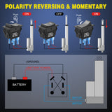 Nilight RET EXT Reverse Polarity Toggle Switches 2PCS On Off On DPDT 3 Position 12VDC Motor Control Power Jack Leveling Momentary DPDT 4Pin 20A Switch w/Jumper Wire for Tongue Trailer, view 2