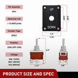 Nilight Reverse Polarity Toggle Switch Heavy Duty Momentary Waterproof 4 Pin 3 Position (ON)-Off-(ON) DPDT 12V DC 30A with Up-Down Mounting Panel and Weatherproof Cap for Marine Boat Automotive, view 2